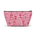 IT Lady Pink Tech Accessory Pouch - T‑Bottom Makeup & Gadget Organizer