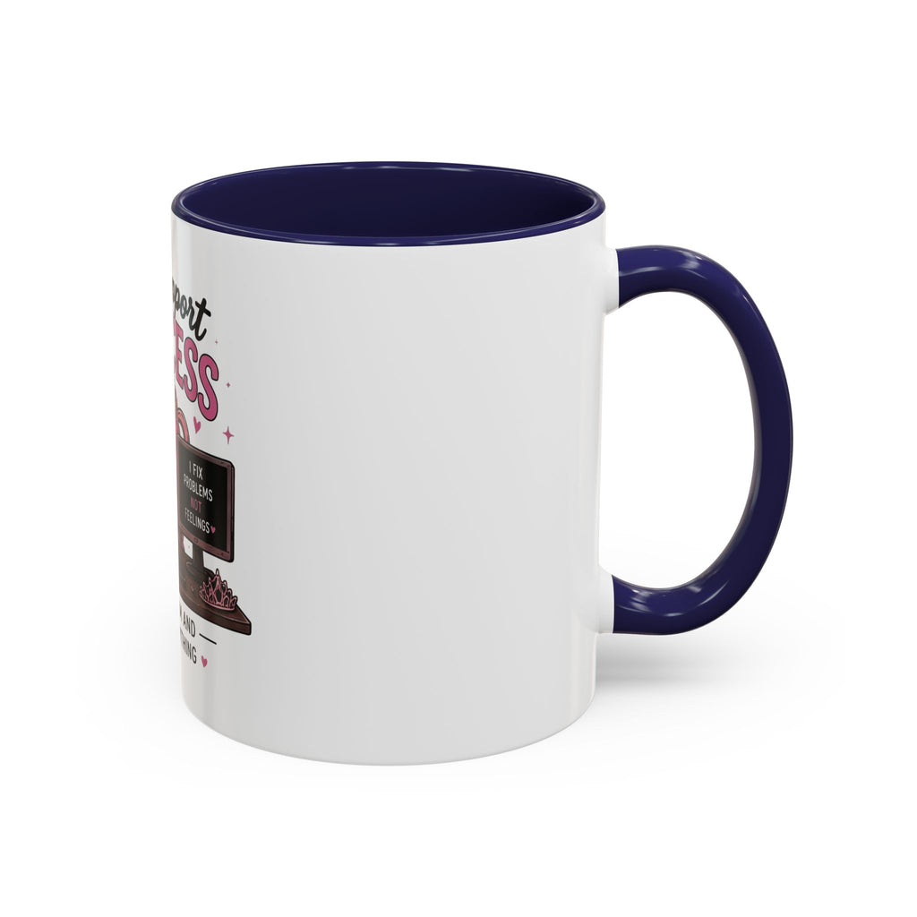 Coffee First Tickets Accent Mug - Funny Pink Heart Coffee Lover Gift (11/15oz)