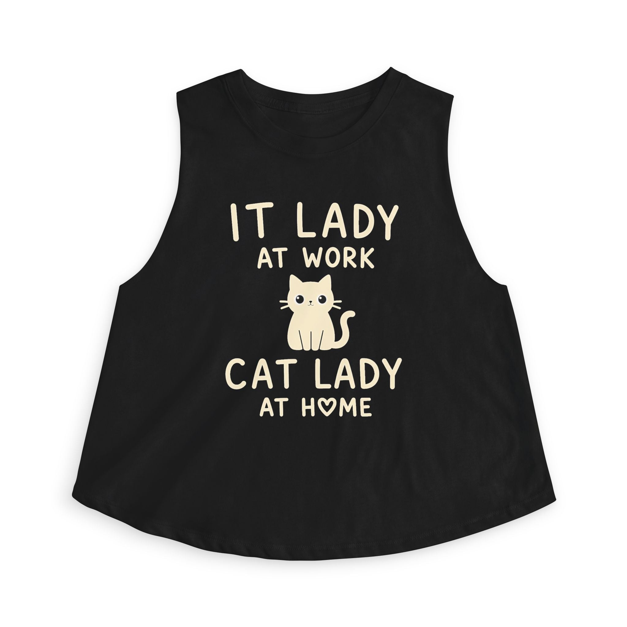 IT Lady at Work, Cat Lady at Home Crop Top