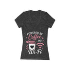 Powered by Coffee and Wi-fi V‑Neck Tee
