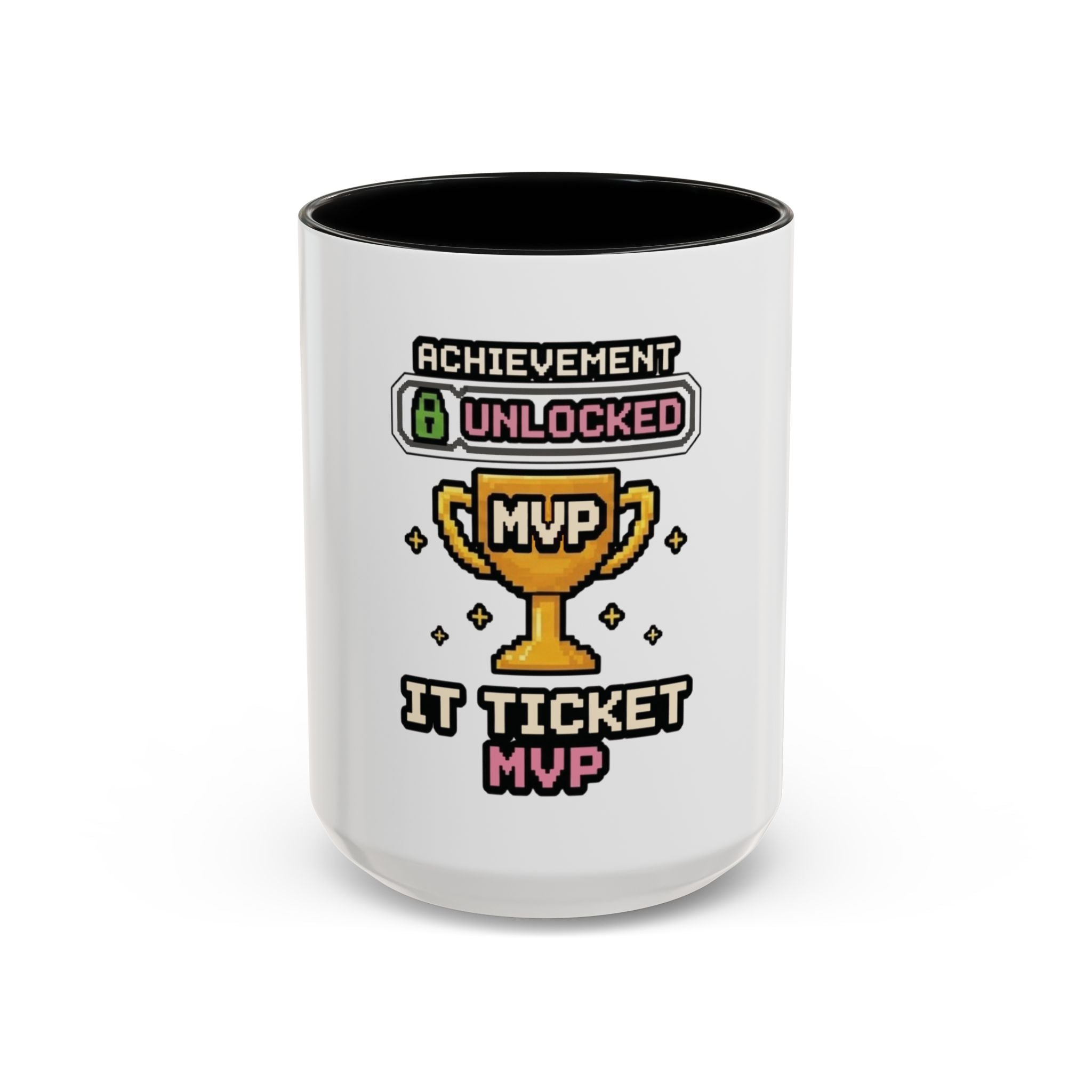 Achievement Unlocked IT Ticket MVP Coffee Mug - Gamer Tech Support Gift (11/15oz)