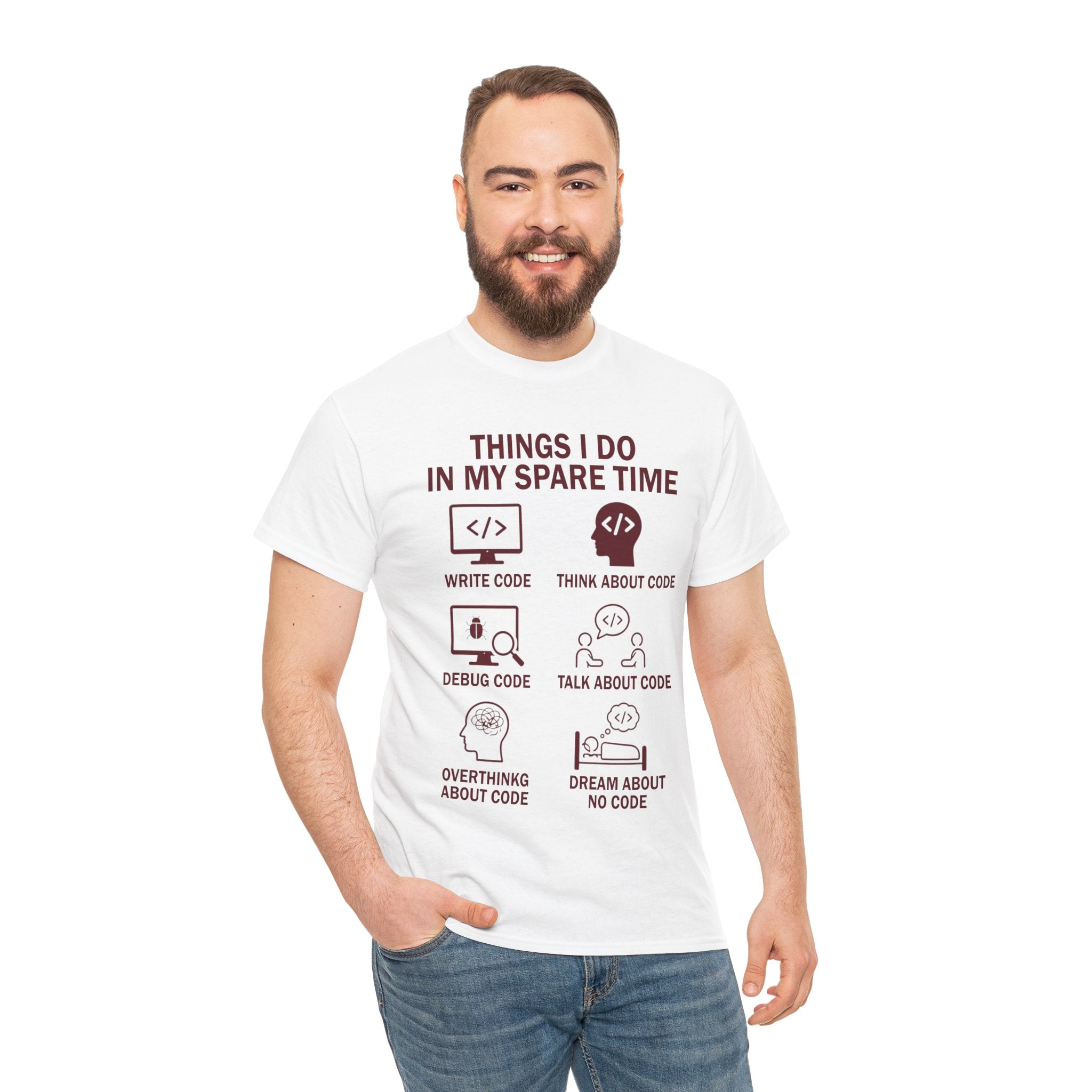 Things I Do in My Spare Time (Code) Unisex Heavy Cotton T-Shirt