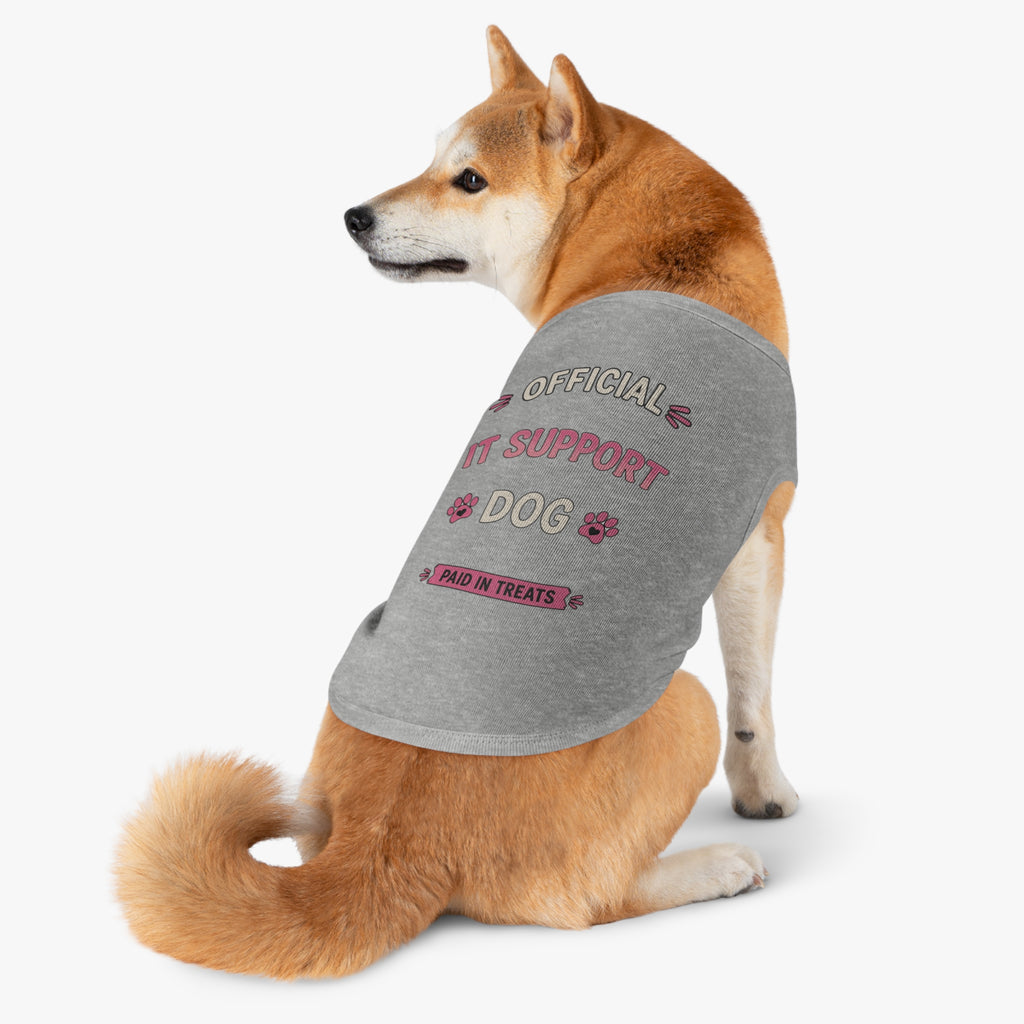 Official IT Support Dog: Paid in Treats Pet Tank Top - Cute Techie Dog Tee