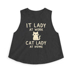 IT Lady at Work, Cat Lady at Home Crop Top