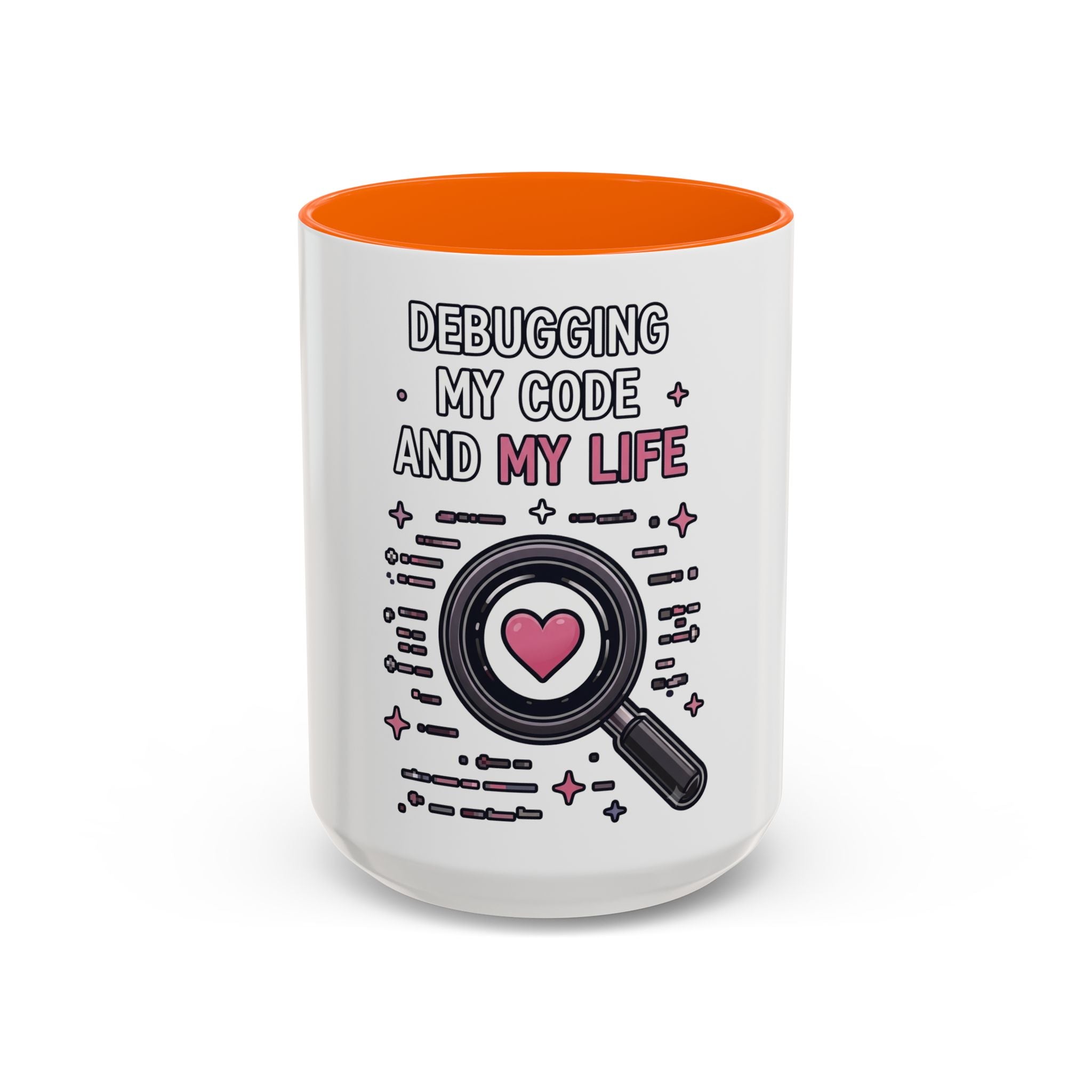Debugging My Code and My Life Accent Coffee Mug - Coder Gifts, Funny Programming Mug (11/15oz)