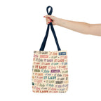 IT Lady Tote Bag - Retro Multicolor Typography All-Over Print