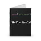 Hello World Programmer Spiral Notebook - print("Hello World") Coding Journal