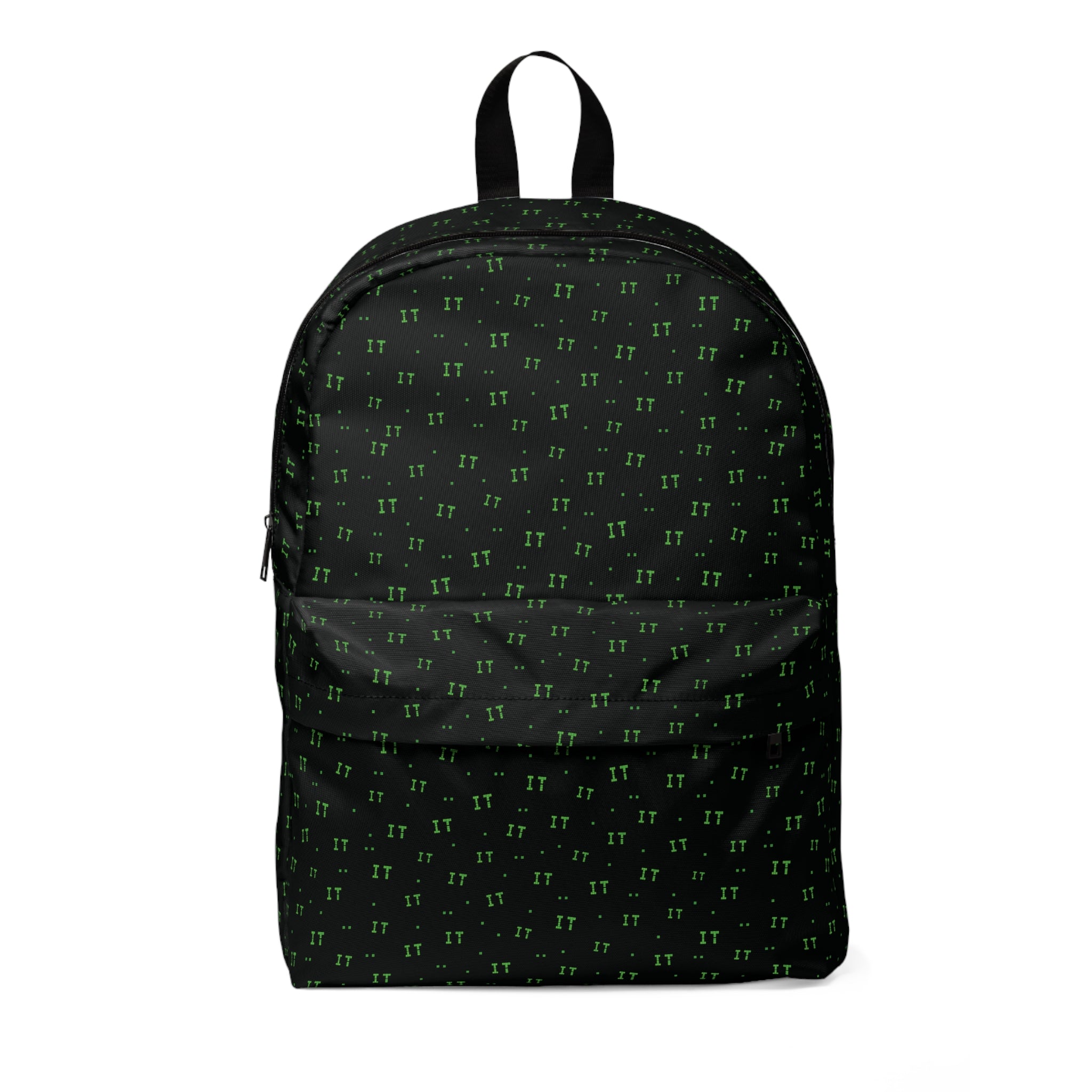 IT Neon Green Black Patterned Backpack
