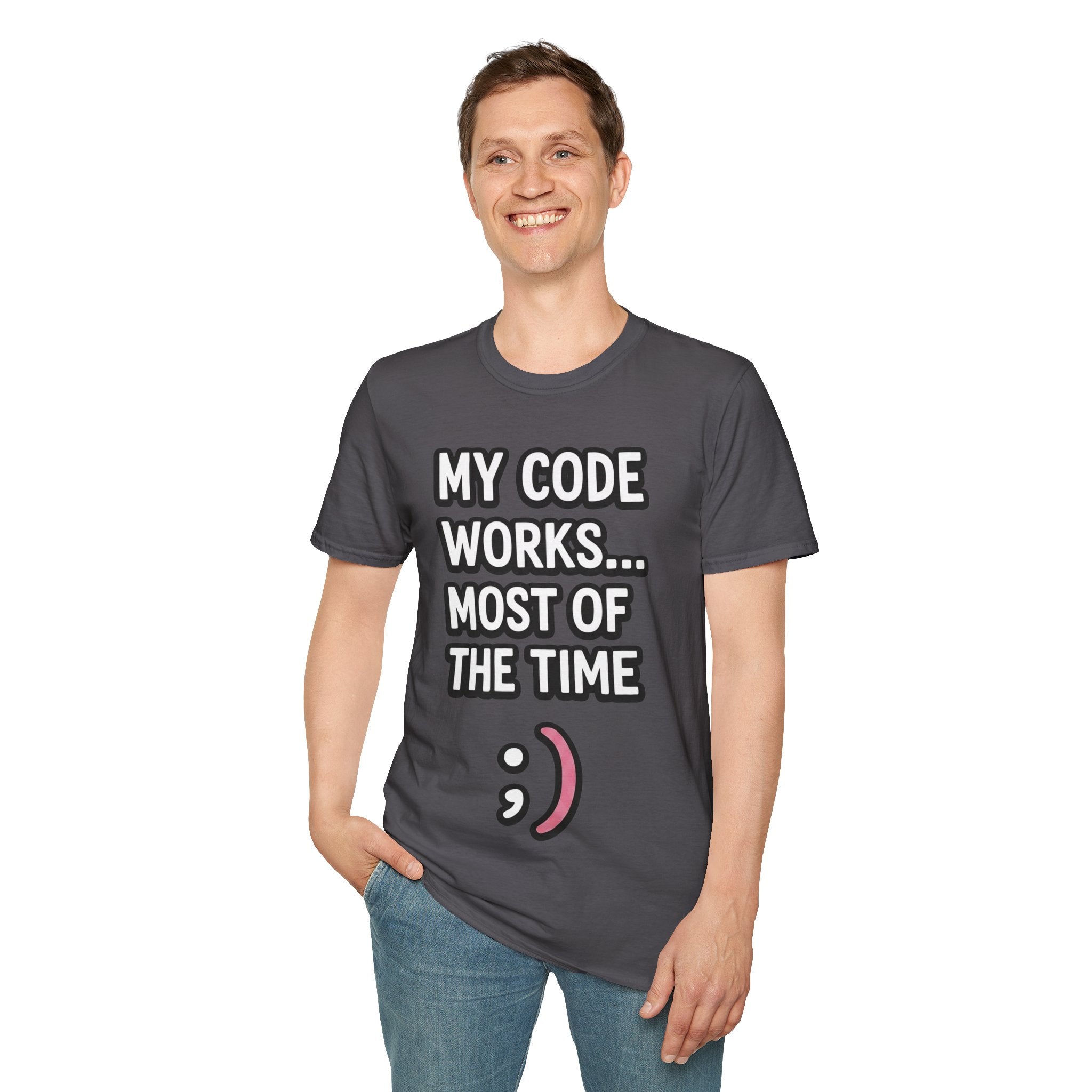 My Code Works... Most Of The Time Unisex Softstyle T-Shirt