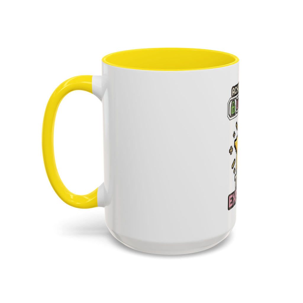 Achievement Unlocked: Tech Explorer Accent Coffee Mug - Cute Pixel Star Gamer Gift