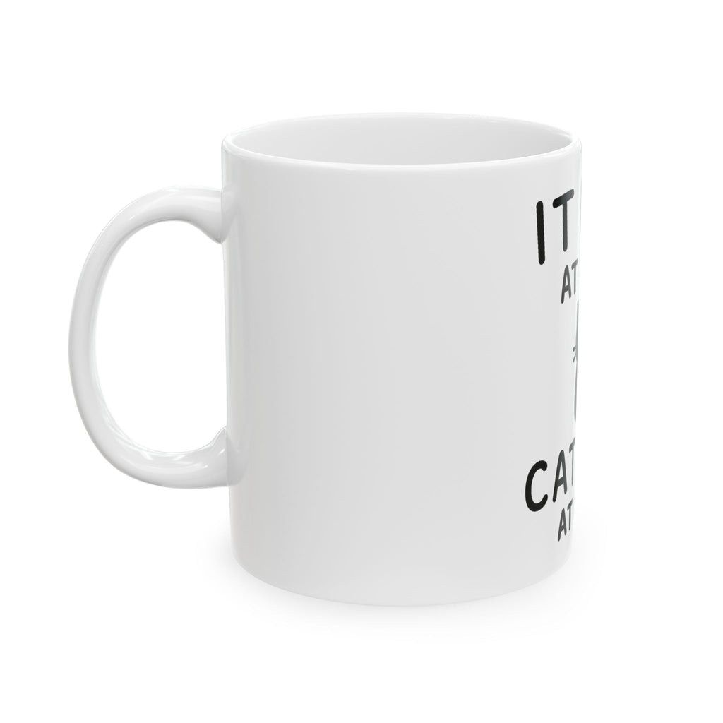 IT Lady at Work, Cat Lady at Home Coffee Mug - Cute Cat Lover Gift (11oz/15oz)