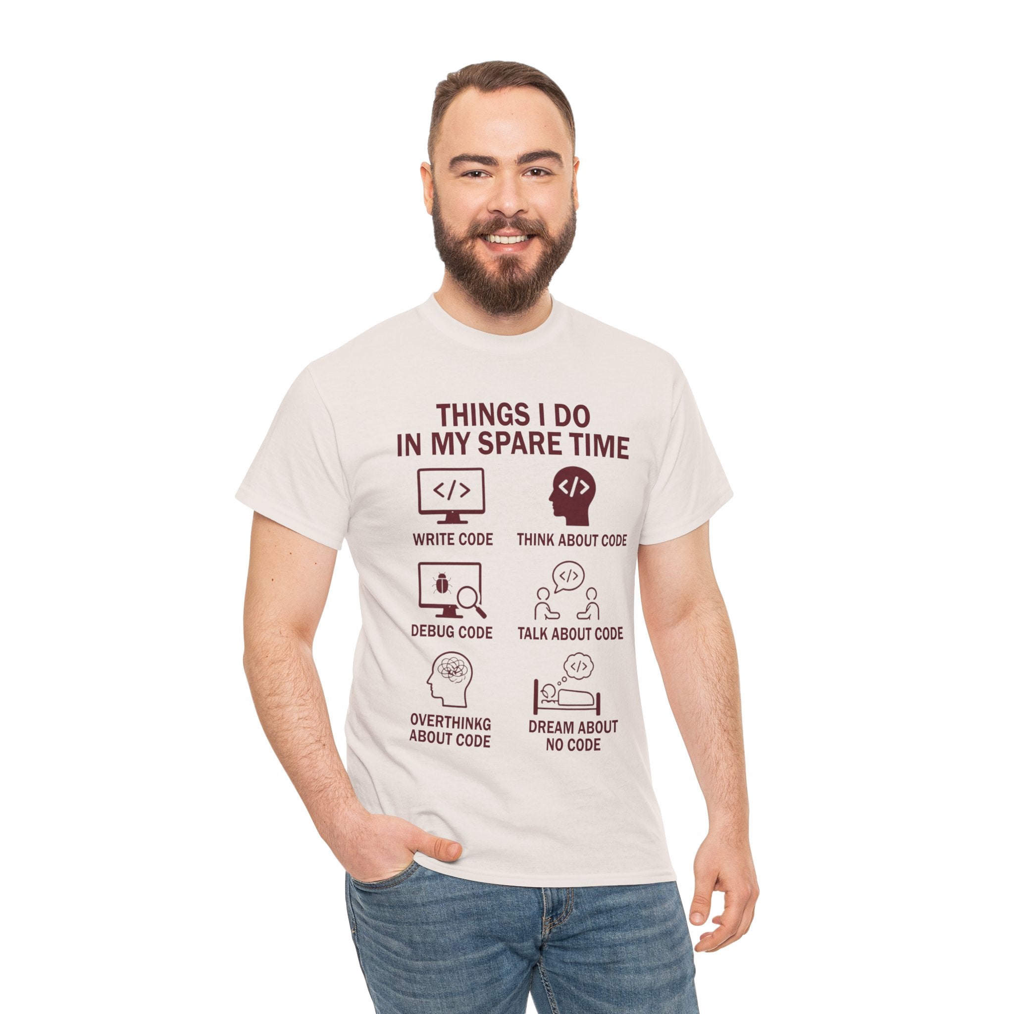 Things I Do in My Spare Time (Code) Unisex Heavy Cotton T-Shirt