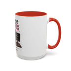 Coffee First Tickets Accent Mug - Funny Pink Heart Coffee Lover Gift (11/15oz)