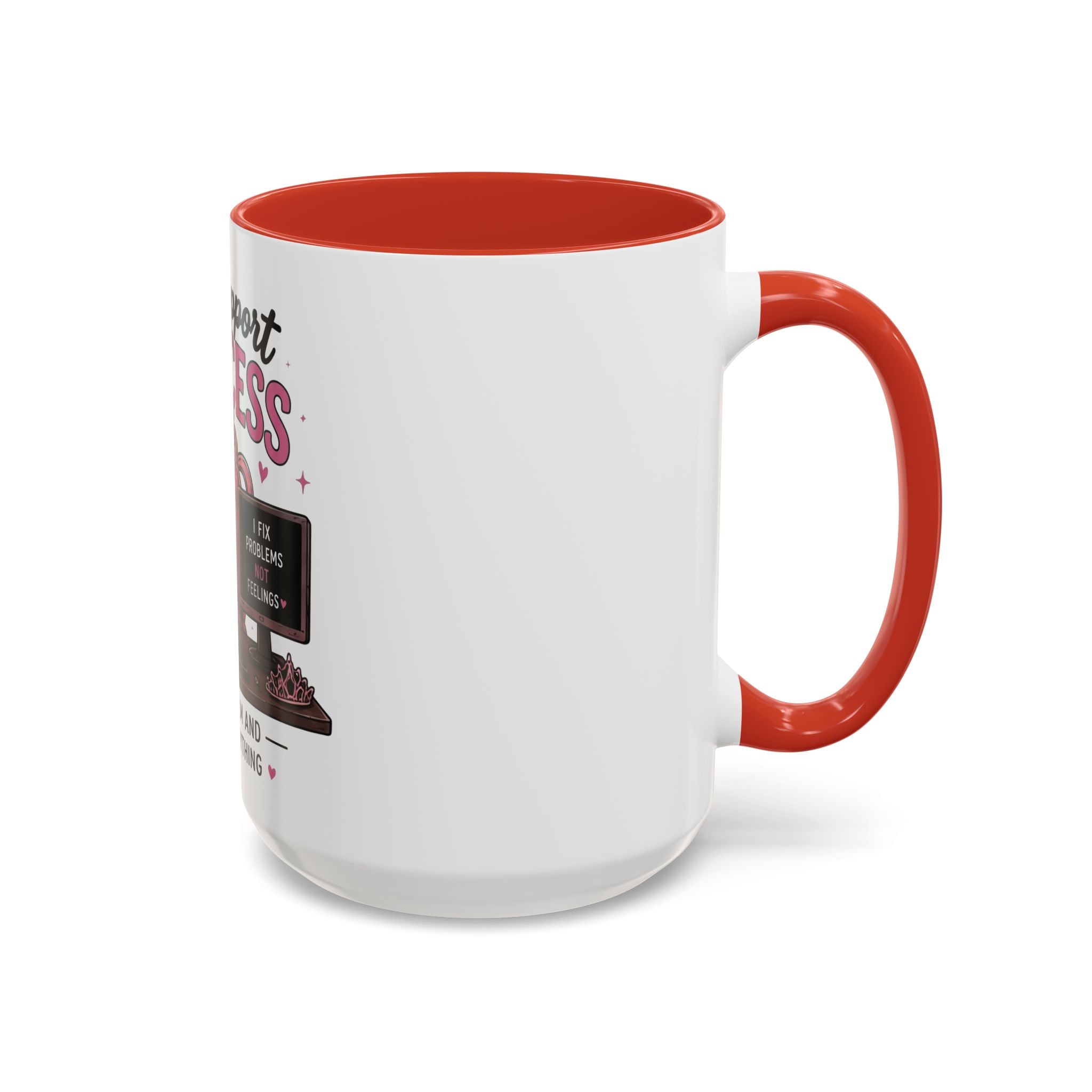 Coffee First Tickets Accent Mug - Funny Pink Heart Coffee Lover Gift (11/15oz)