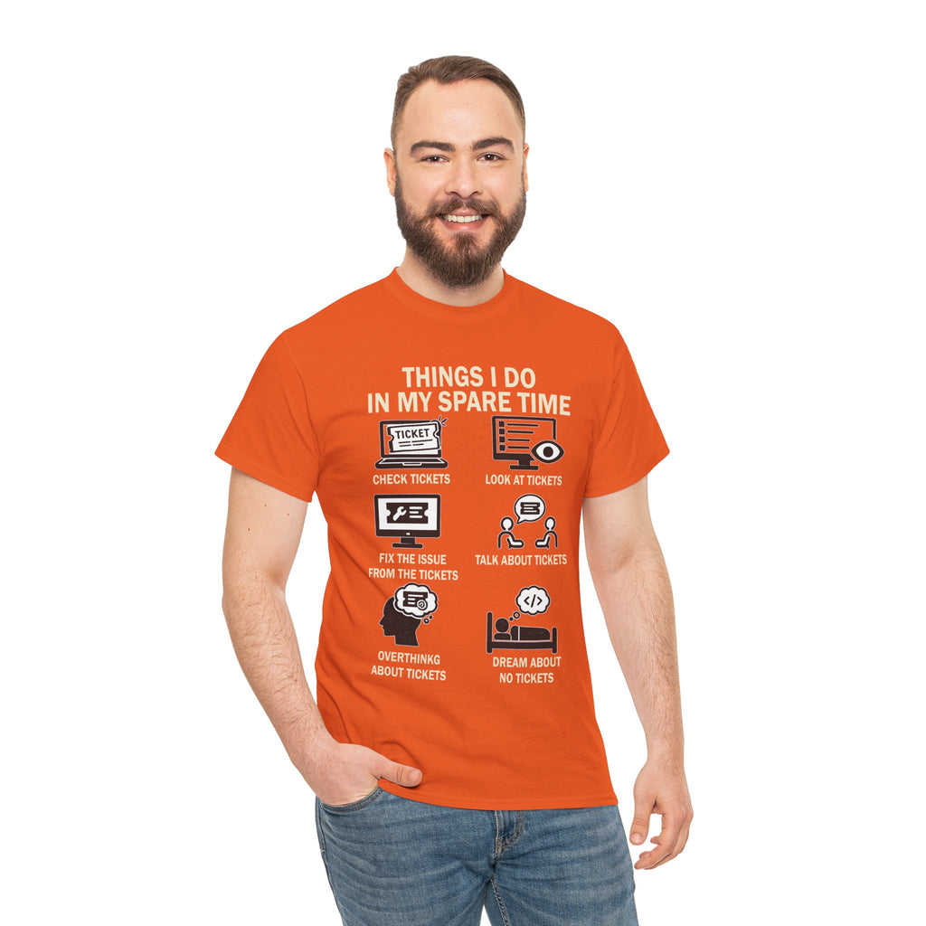 Things I Do In My Spare Time Ticket Obsessed Unisex Heavy Cotton T-Shirt