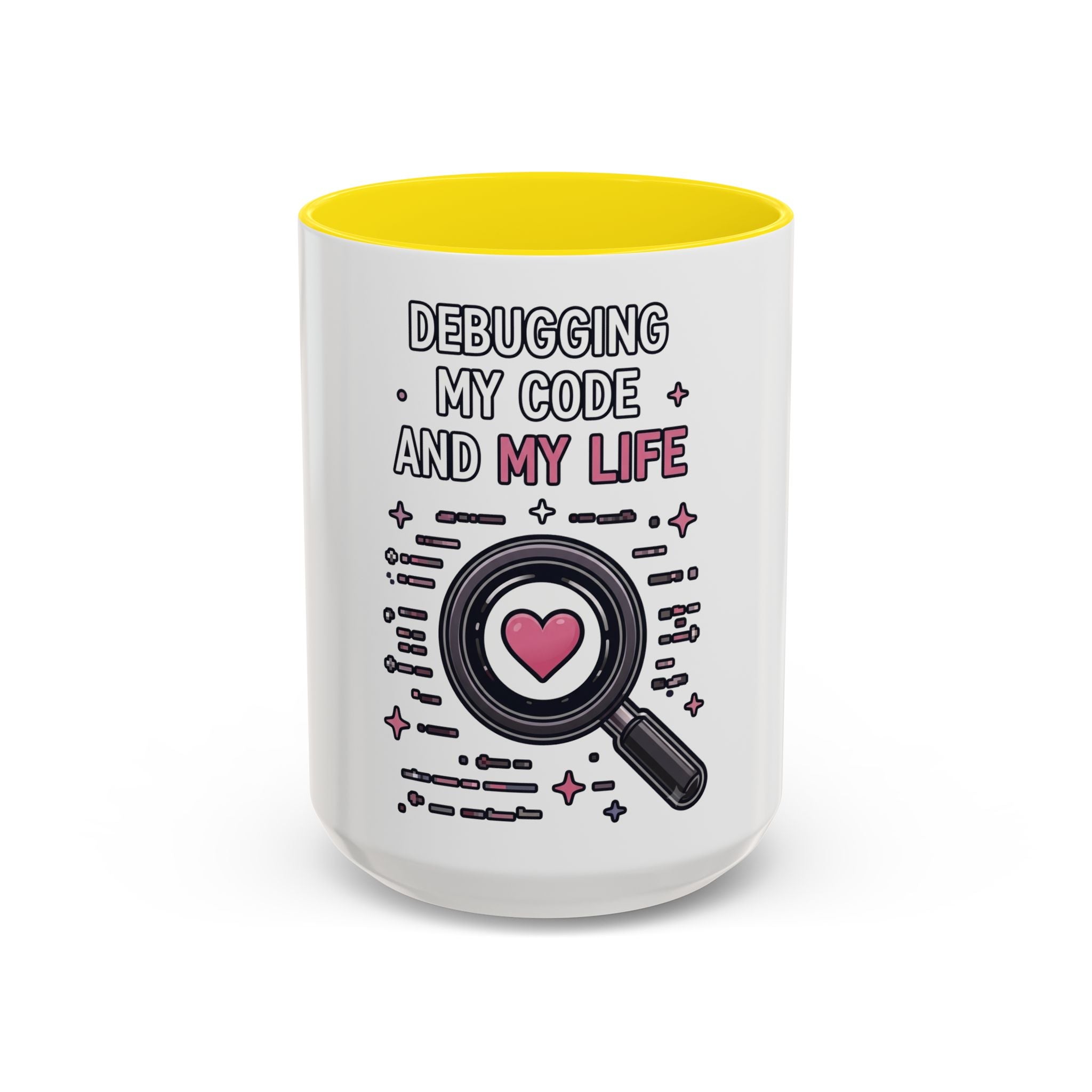 Debugging My Code and My Life Accent Coffee Mug - Coder Gifts, Funny Programming Mug (11/15oz)