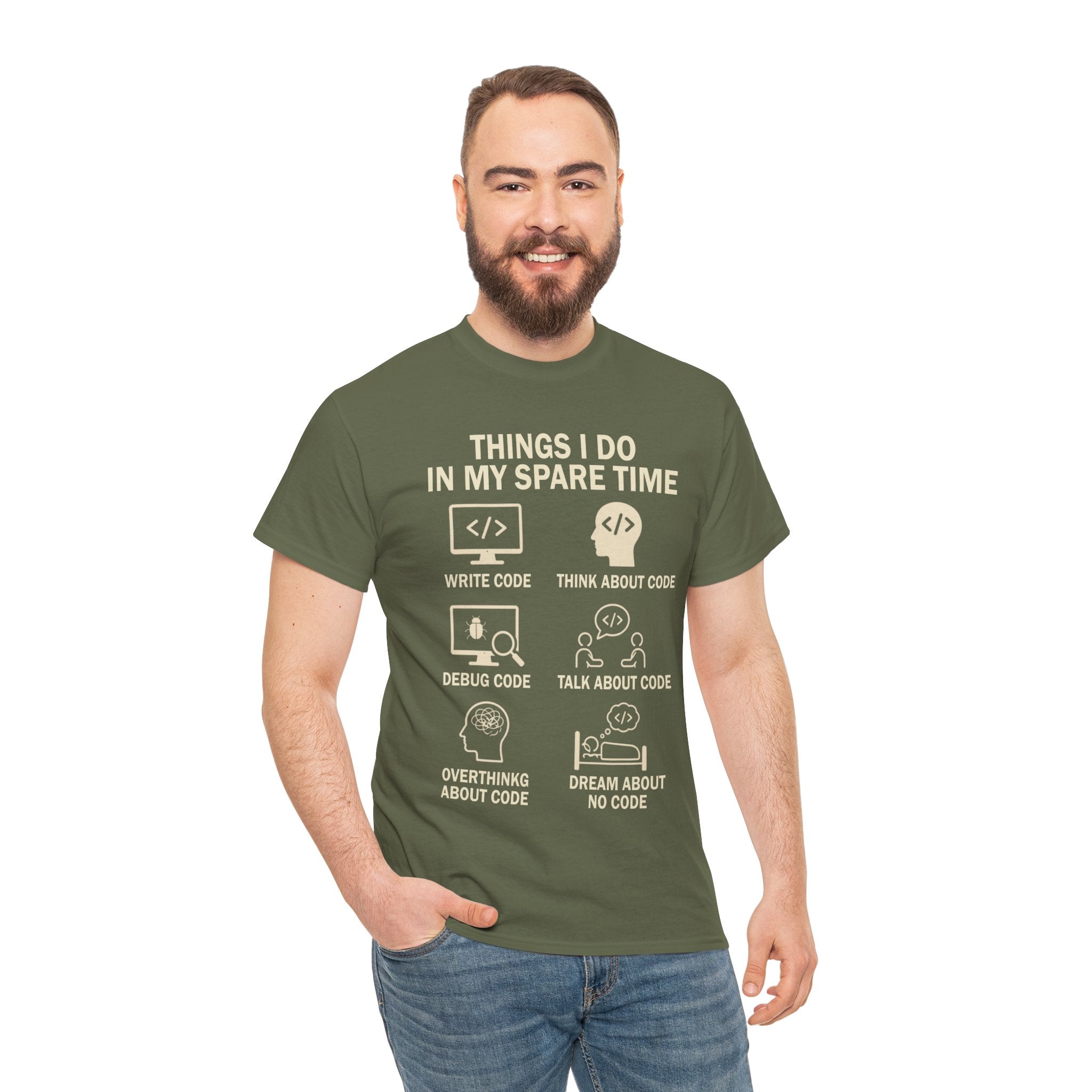 Things I Do in My Spare Time (Code) Unisex Heavy Cotton T-Shirt