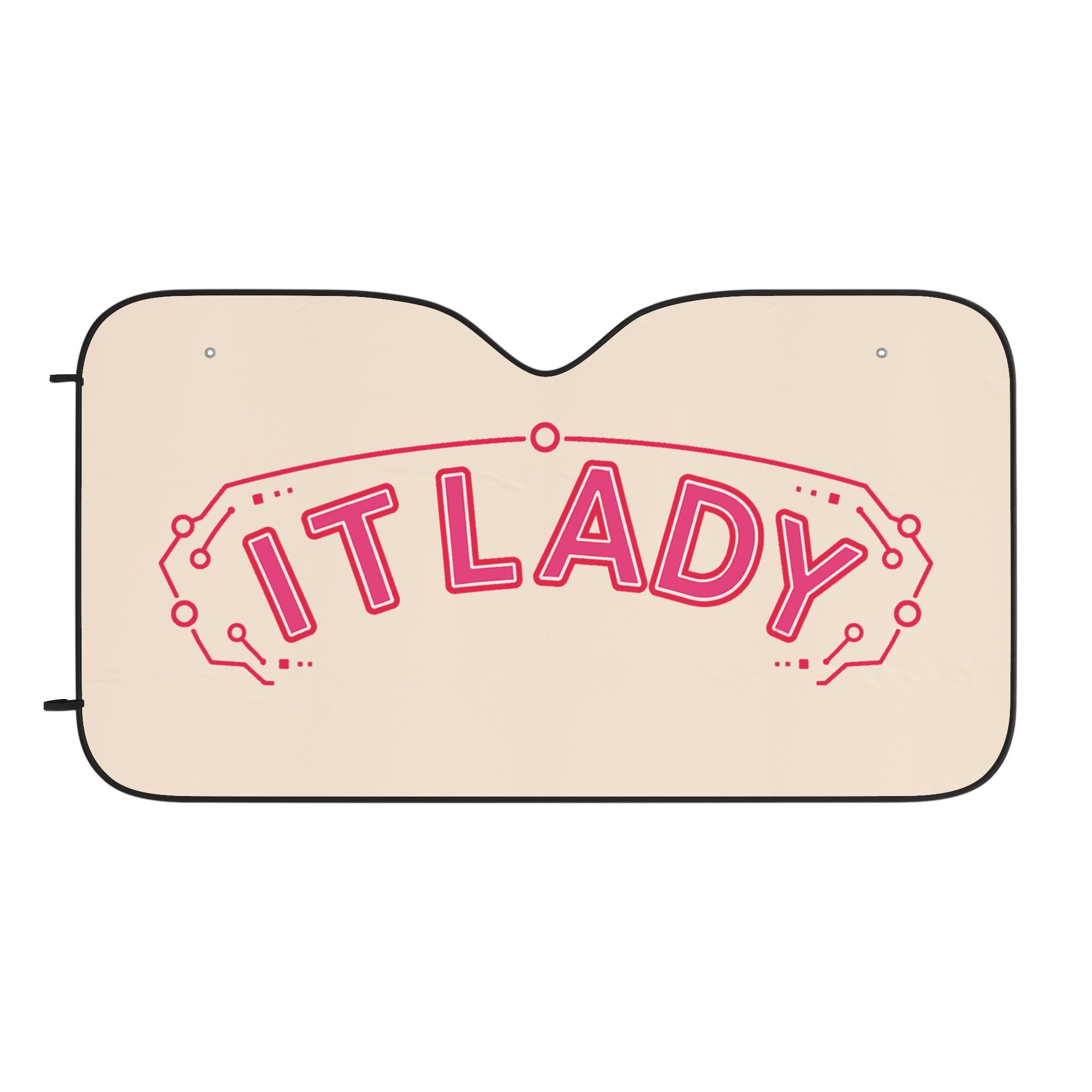 IT Lady Car Sun Shade - Pink Cream Tech Windshield Cover