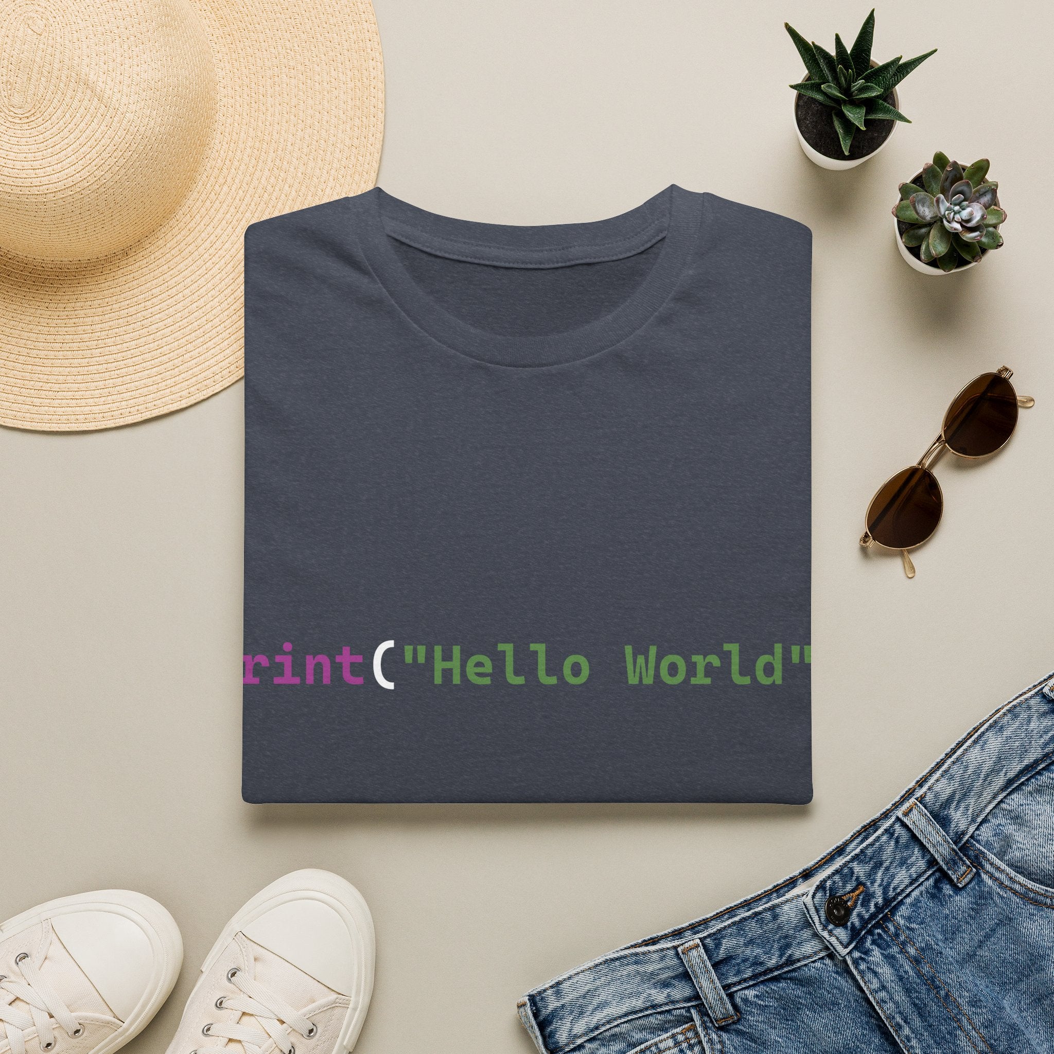 Front: print("Hello World") Back: Hello World Programmer Unisex Softstyle T-Shirt