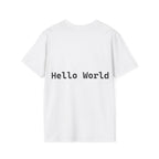 Front: print("Hello World") Back: Hello World Programmer Unisex Softstyle T-Shirt