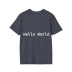Front: print("Hello World") Back: Hello World Programmer Unisex Softstyle T-Shirt