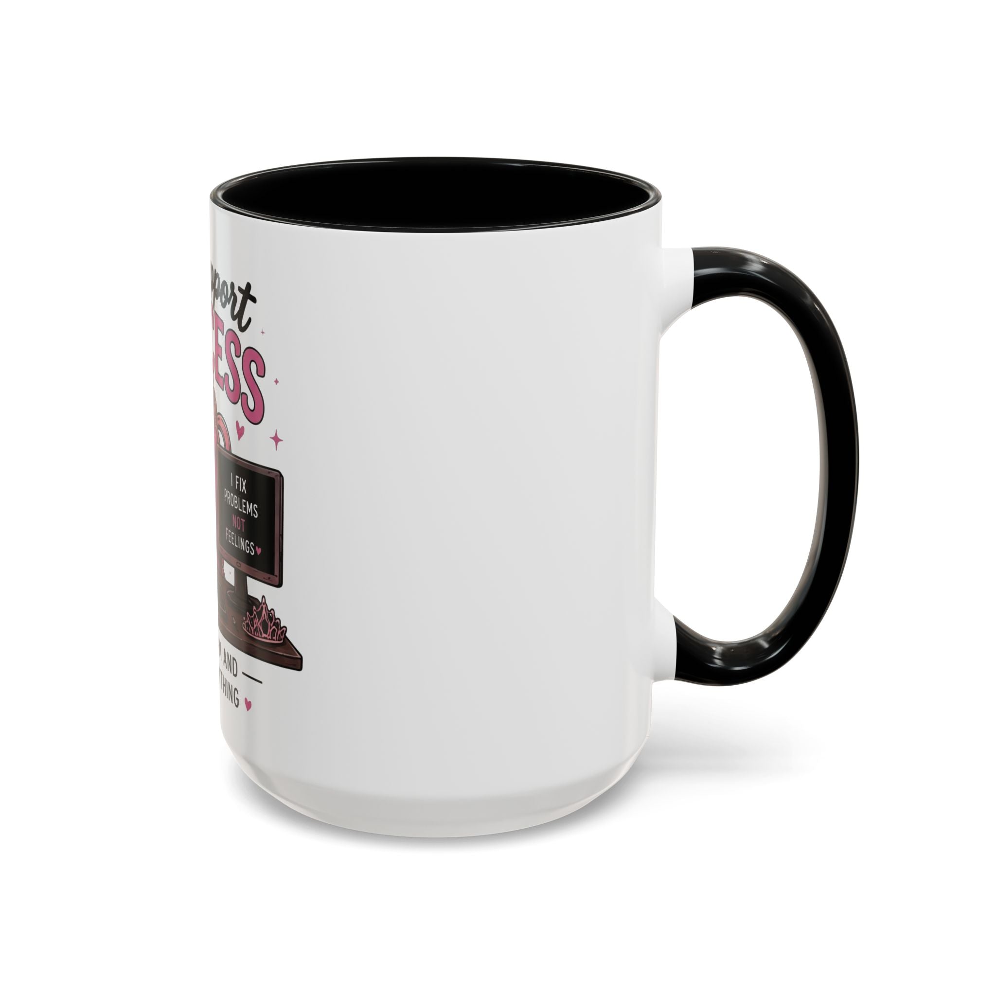 Coffee First Tickets Accent Mug - Funny Pink Heart Coffee Lover Gift (11/15oz)