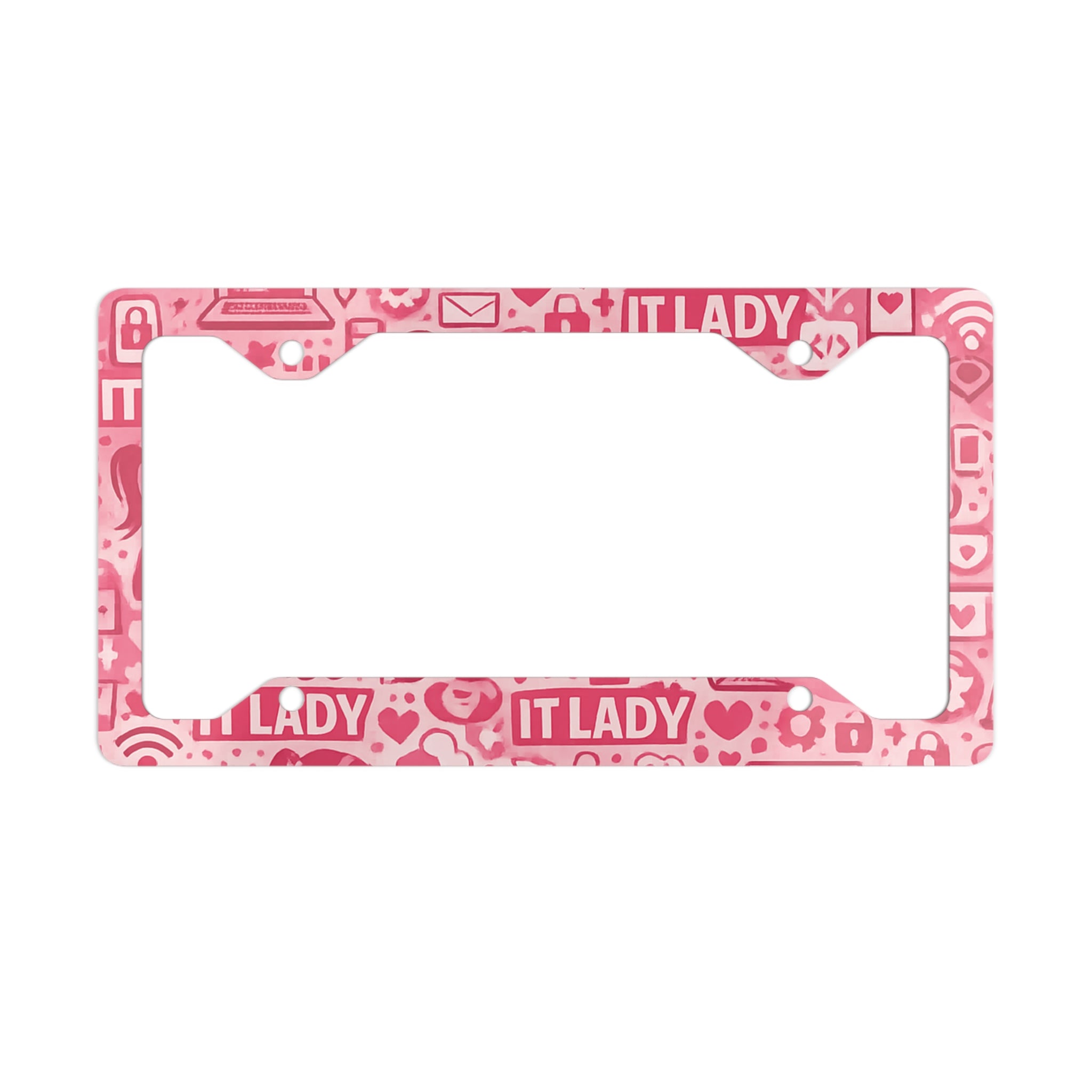 IT Lady Pink Metal License Plate Frame