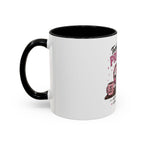 Coffee First Tickets Accent Mug - Funny Pink Heart Coffee Lover Gift (11/15oz)