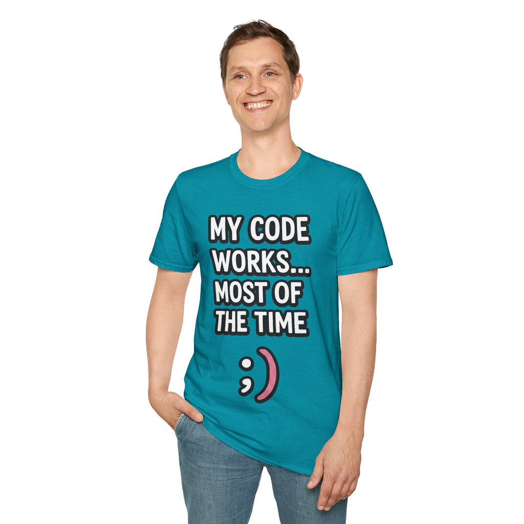 My Code Works... Most Of The Time Unisex Softstyle T-Shirt