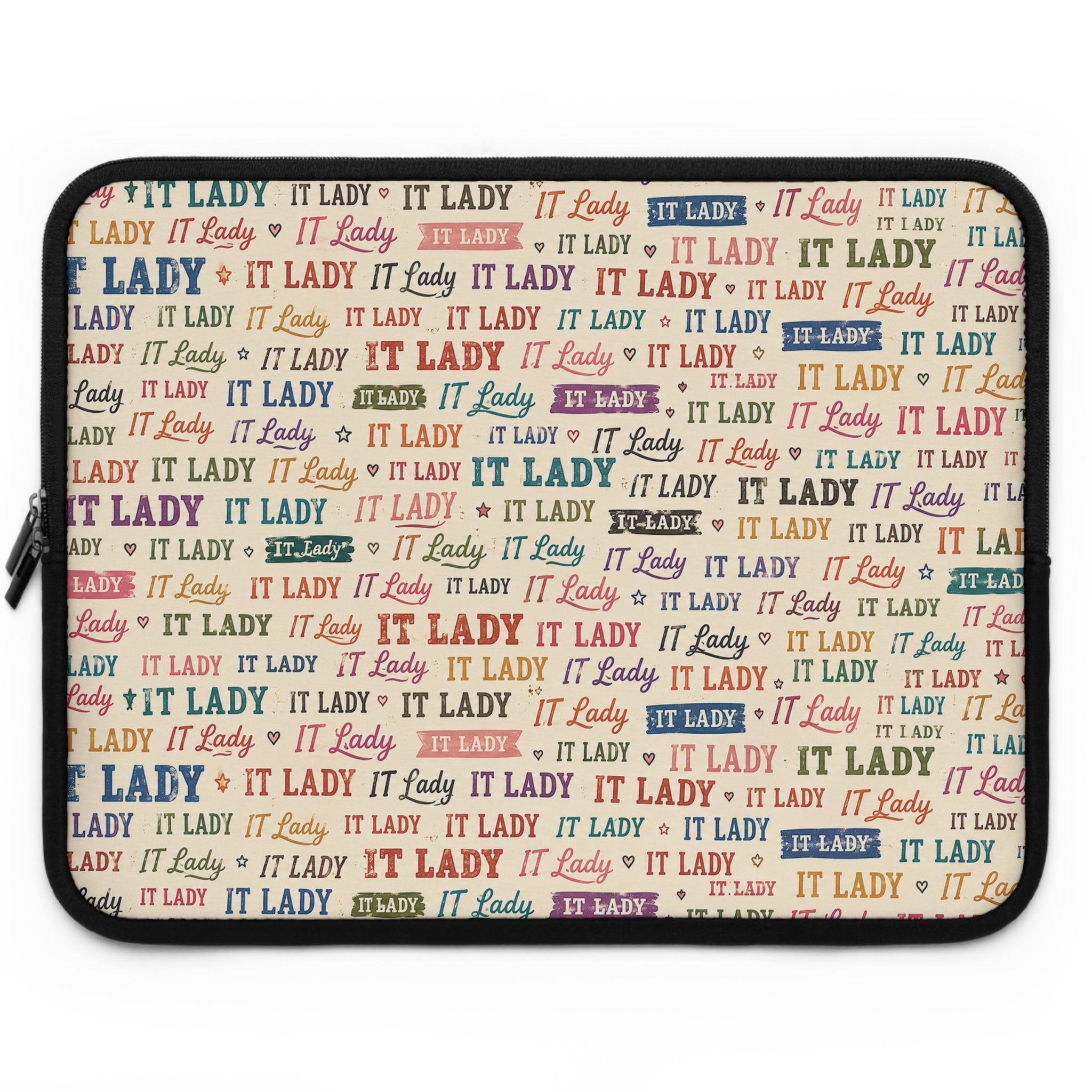 I.T. Lady Vintage Laptop Sleeve - Retro Rainbow Tech Accessory