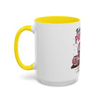 Coffee First Tickets Accent Mug - Funny Pink Heart Coffee Lover Gift (11/15oz)