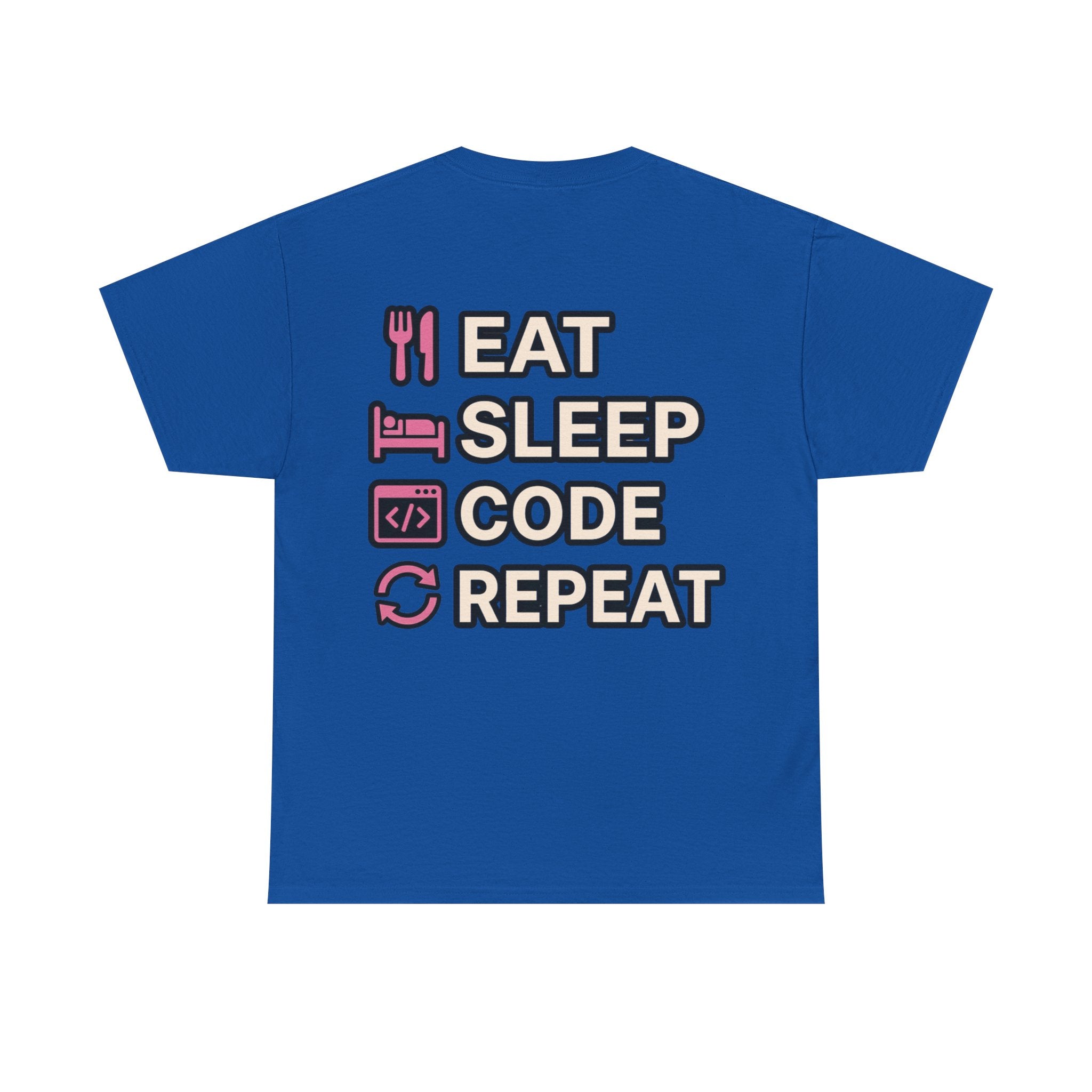 "Eat Sleep Code Repeat" Coder Heavy Cotton T‑Shirt