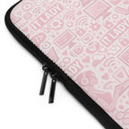 IT Lady at Work / Cat Lady at Home Laptop Sleeve - Cute Pink Cat Tech Accessory