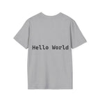 Front: print("Hello World") Back: Hello World Programmer Unisex Softstyle T-Shirt