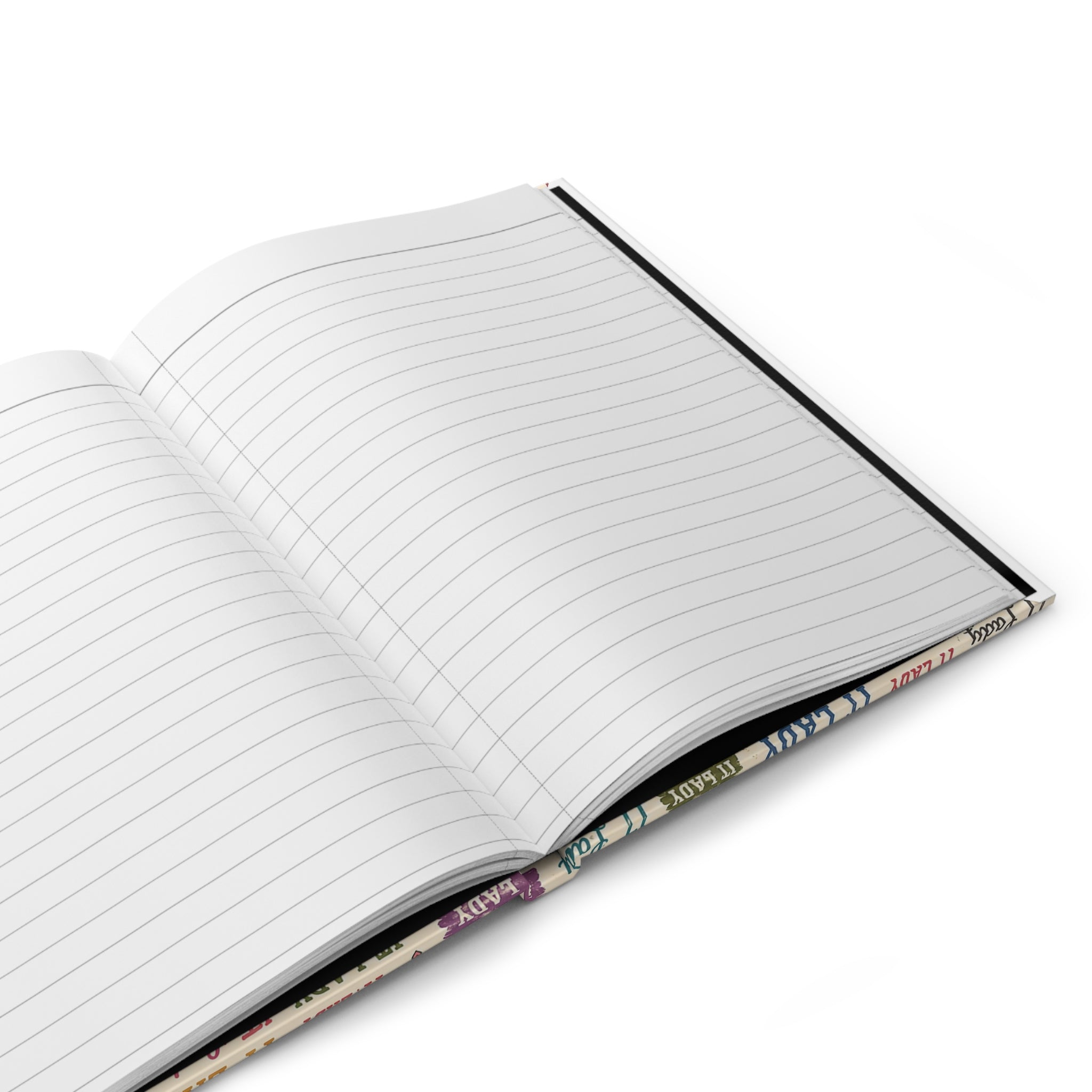 IT Lady Vintage Hardcover Journal - Retro Multicolor Patterned Notebook for Tech Women
