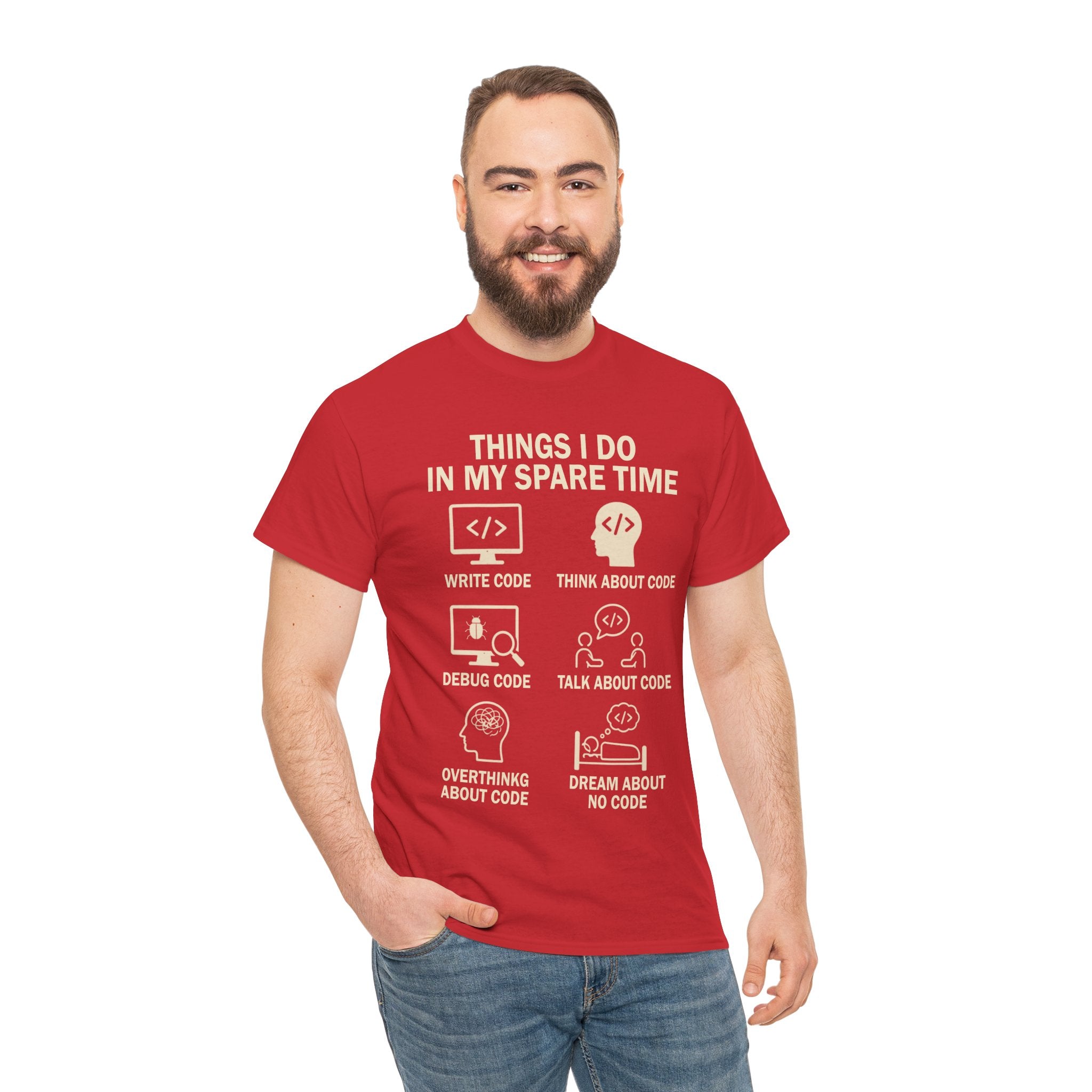 Things I Do in My Spare Time (Code) Unisex Heavy Cotton T-Shirt