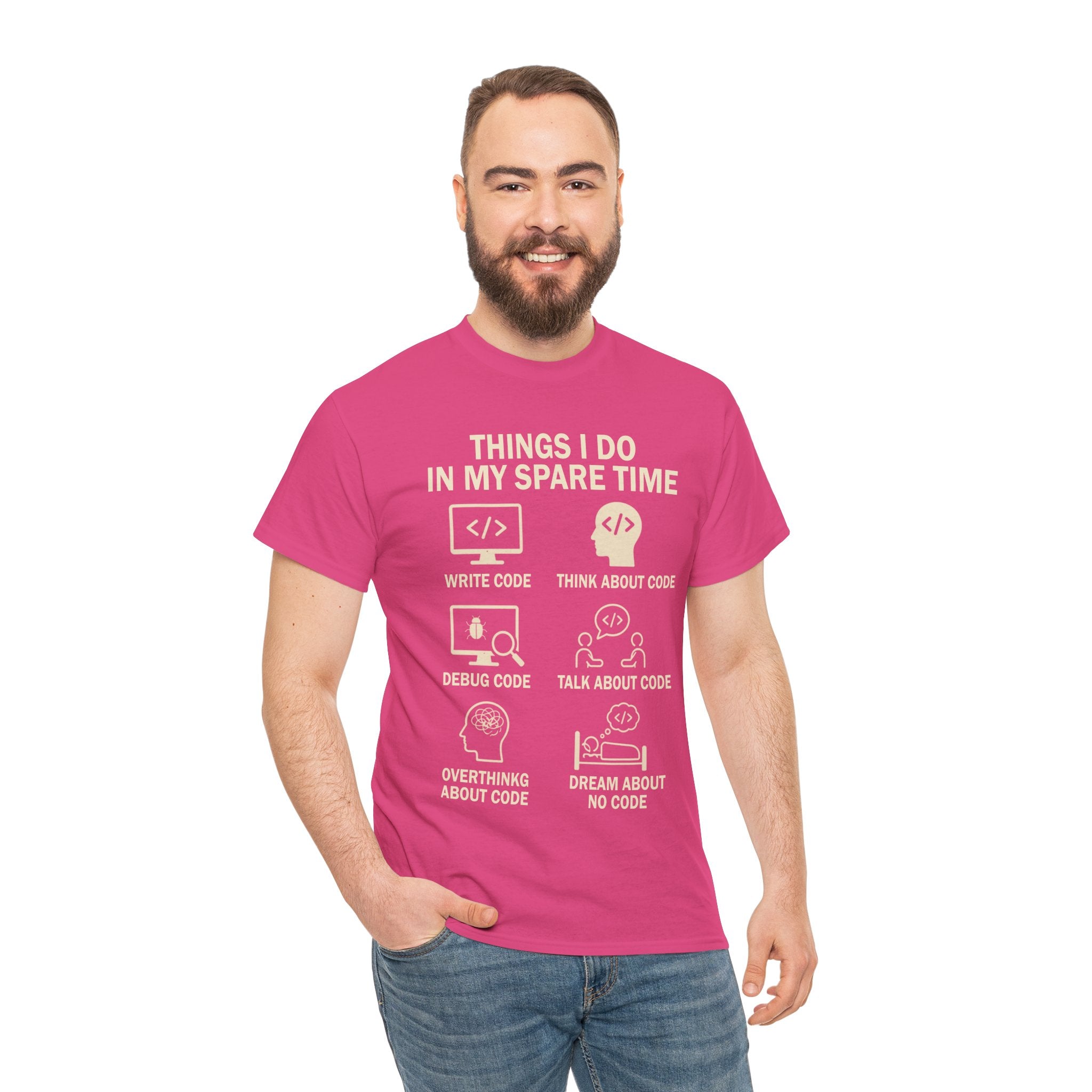 Things I Do in My Spare Time (Code) Unisex Heavy Cotton T-Shirt