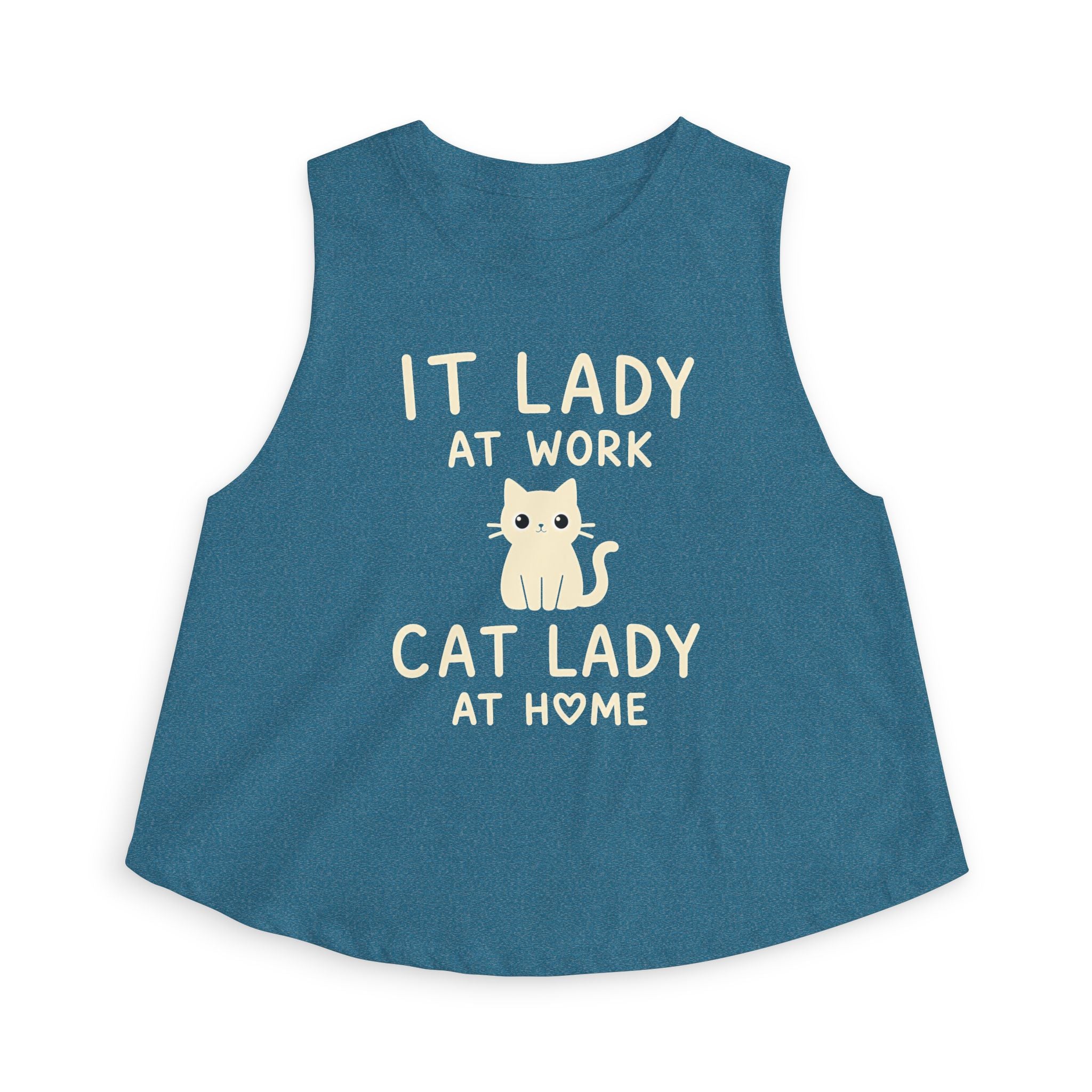 IT Lady at Work, Cat Lady at Home Crop Top