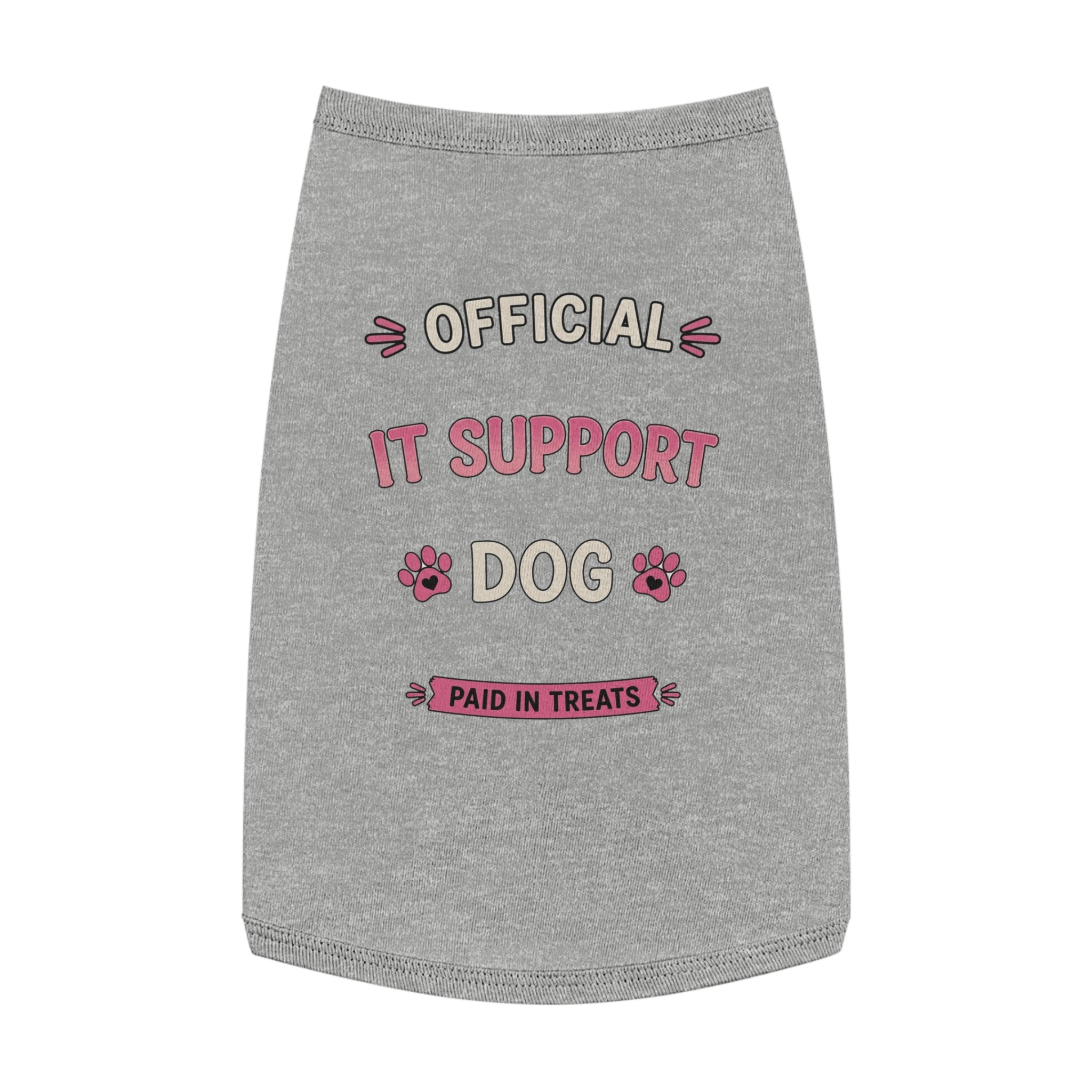 Official IT Support Dog: Paid in Treats Pet Tank Top - Cute Techie Dog Tee