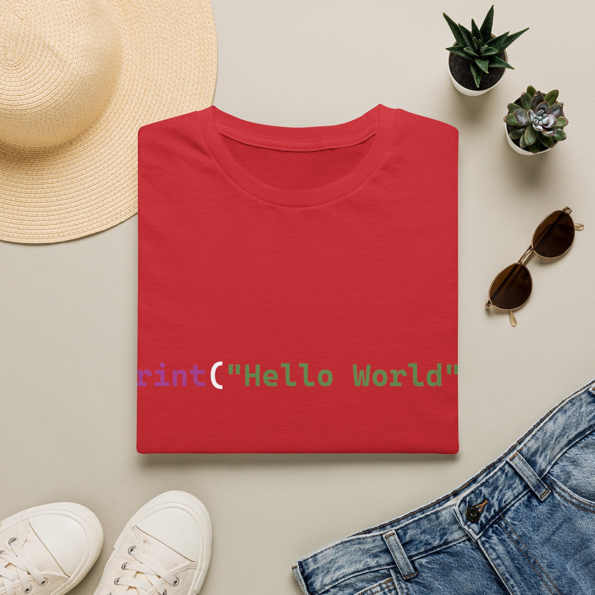 Front: print("Hello World") Back: Hello World Programmer Unisex Softstyle T-Shirt