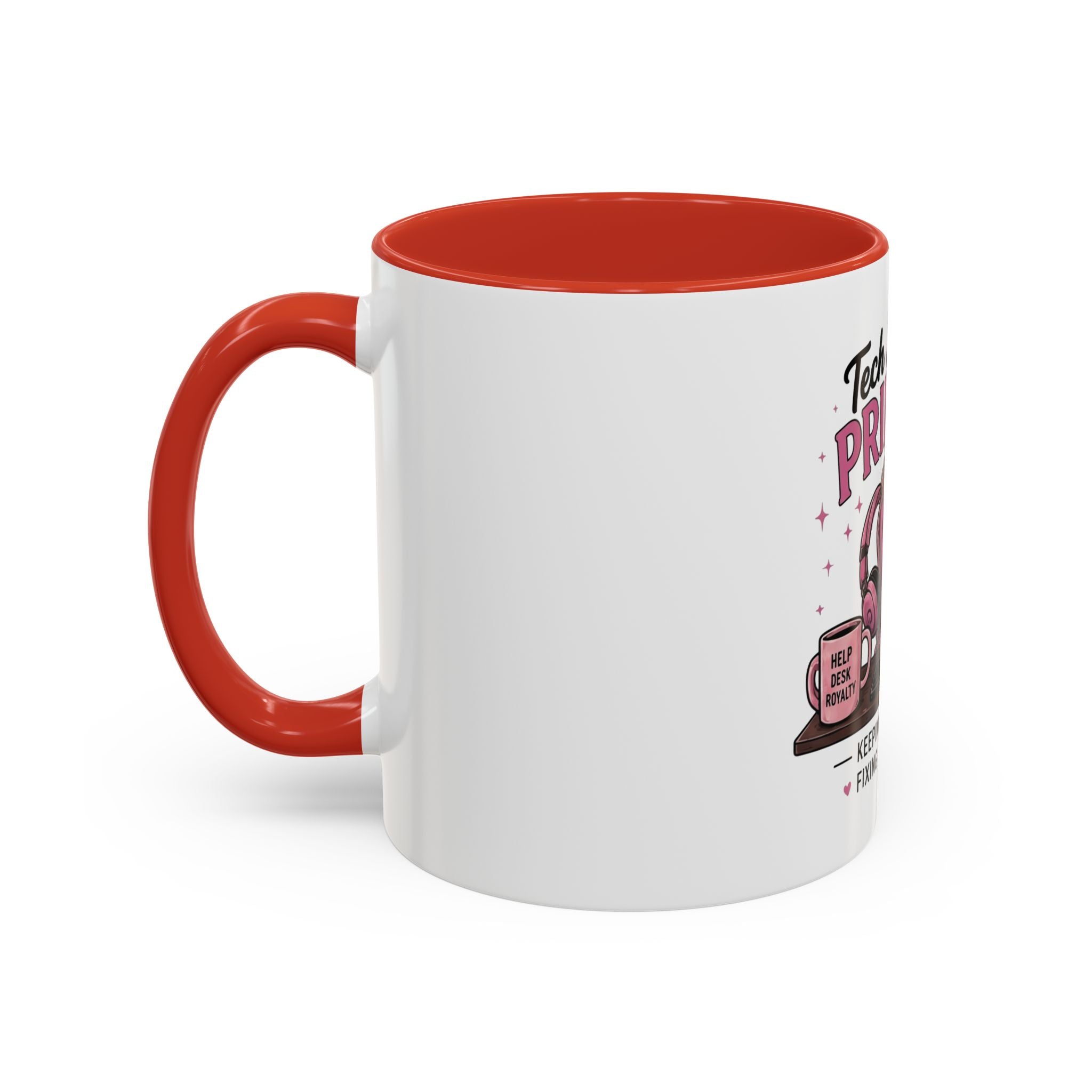 Coffee First Tickets Accent Mug - Funny Pink Heart Coffee Lover Gift (11/15oz)