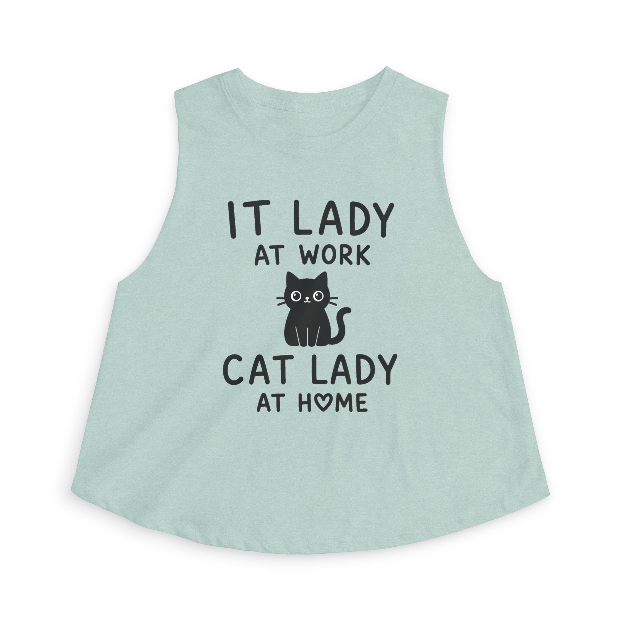 IT Lady at Work, Cat Lady at Home Crop Top