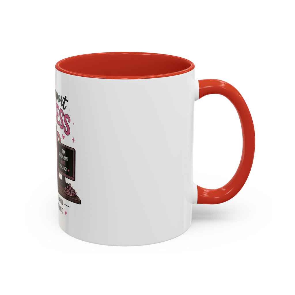Coffee First Tickets Accent Mug - Funny Pink Heart Coffee Lover Gift (11/15oz)