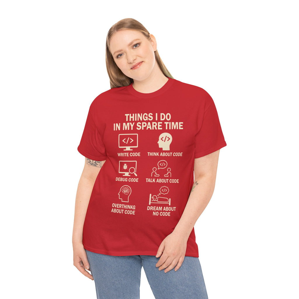 Things I Do in My Spare Time (Code) Unisex Heavy Cotton T-Shirt