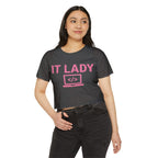 IT Lady with Laptop Crop Top T-Shirt