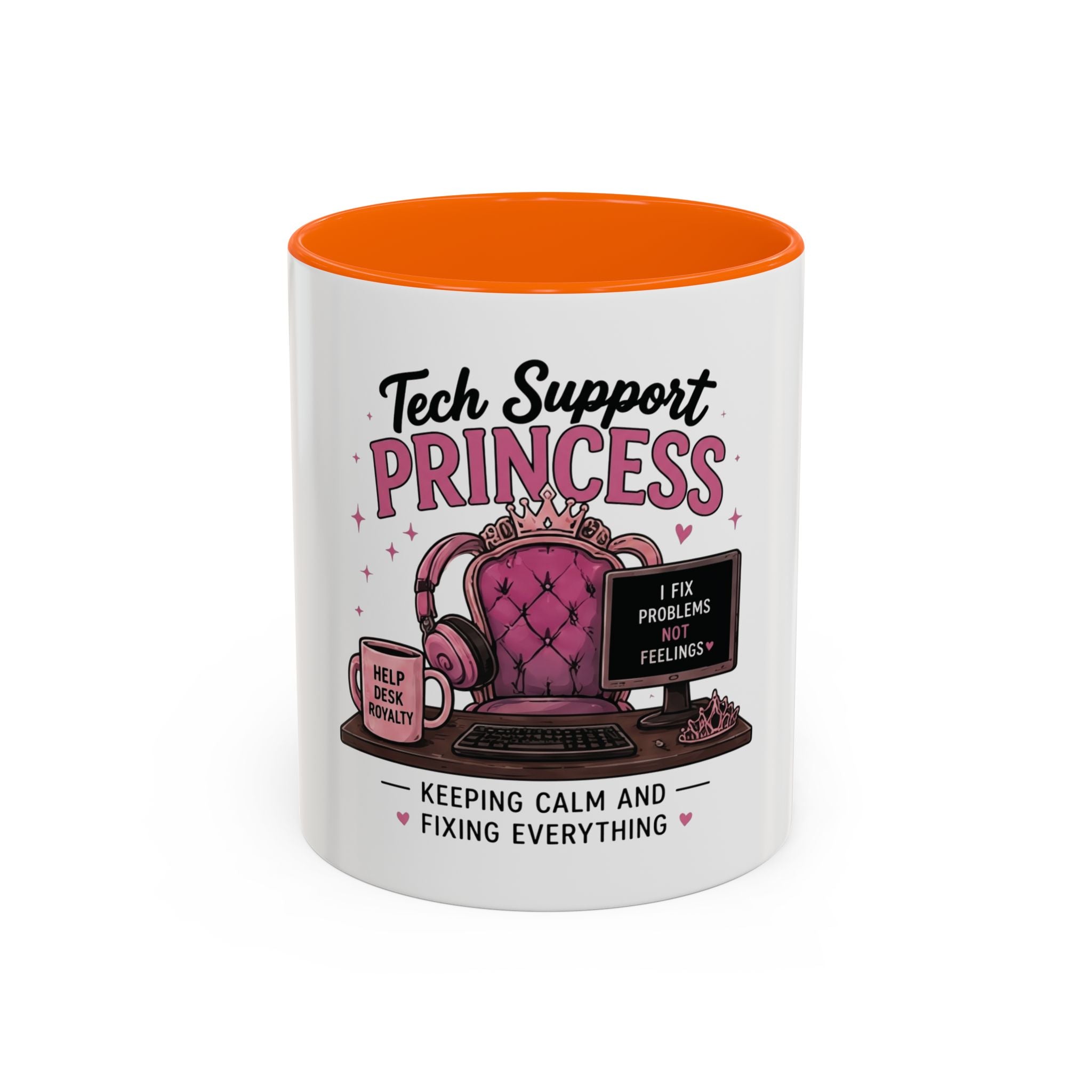 Coffee First Tickets Accent Mug - Funny Pink Heart Coffee Lover Gift (11/15oz)