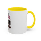 Coffee First Tickets Accent Mug - Funny Pink Heart Coffee Lover Gift (11/15oz)
