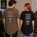 COFFEE CODE REPEAT Programmer Unisex Long T‑Shirt