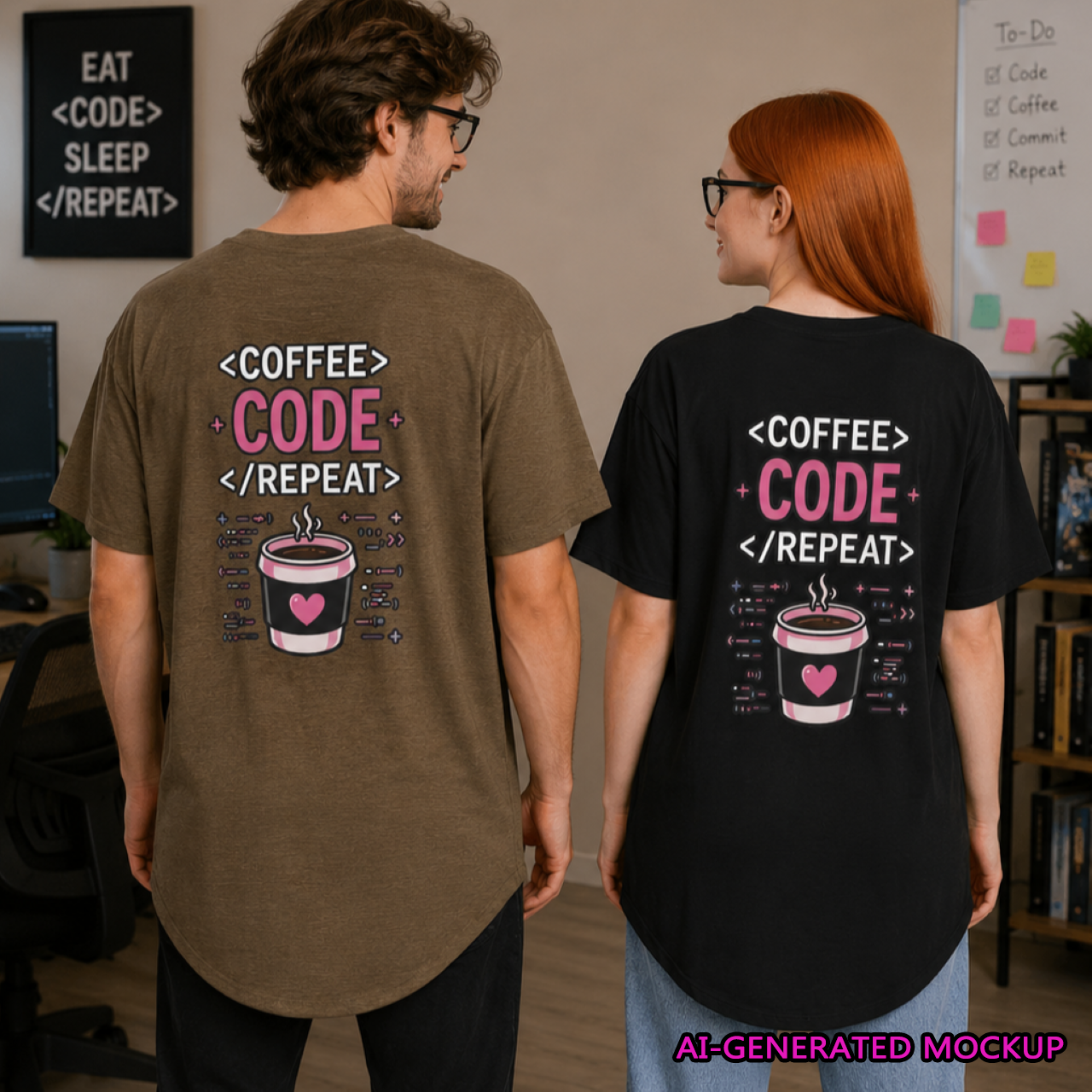 COFFEE CODE REPEAT Programmer Unisex Long T‑Shirt