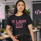 IT Lady with Laptop Crop Top T-Shirt